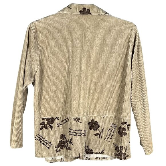 J G Hook Collection 14 Floral Corduroy Jacket Sleeveless Maxi Dress Set Retro - Picture 4 of 16